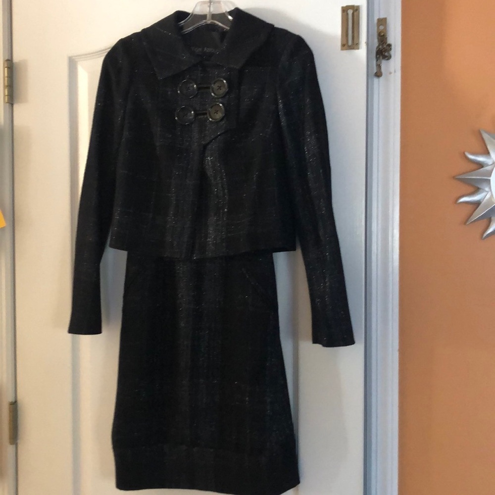 YIGAL AZROUEL BLACK SILVER DRESS JACKET SET-2 - Picture 2 of 8